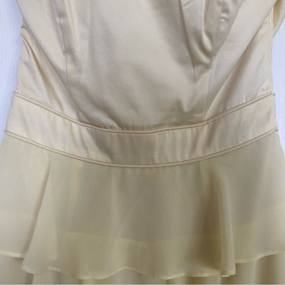 French Connection Strapless Yellow Tiered Dress Size 6 - Picture 4 of 9